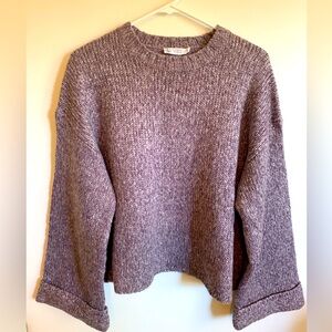 Carve Designs Estes Cropped Crewneck Sweater- heather purple, size M, like new